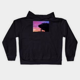 WWII C47 at Sunset Kids Hoodie